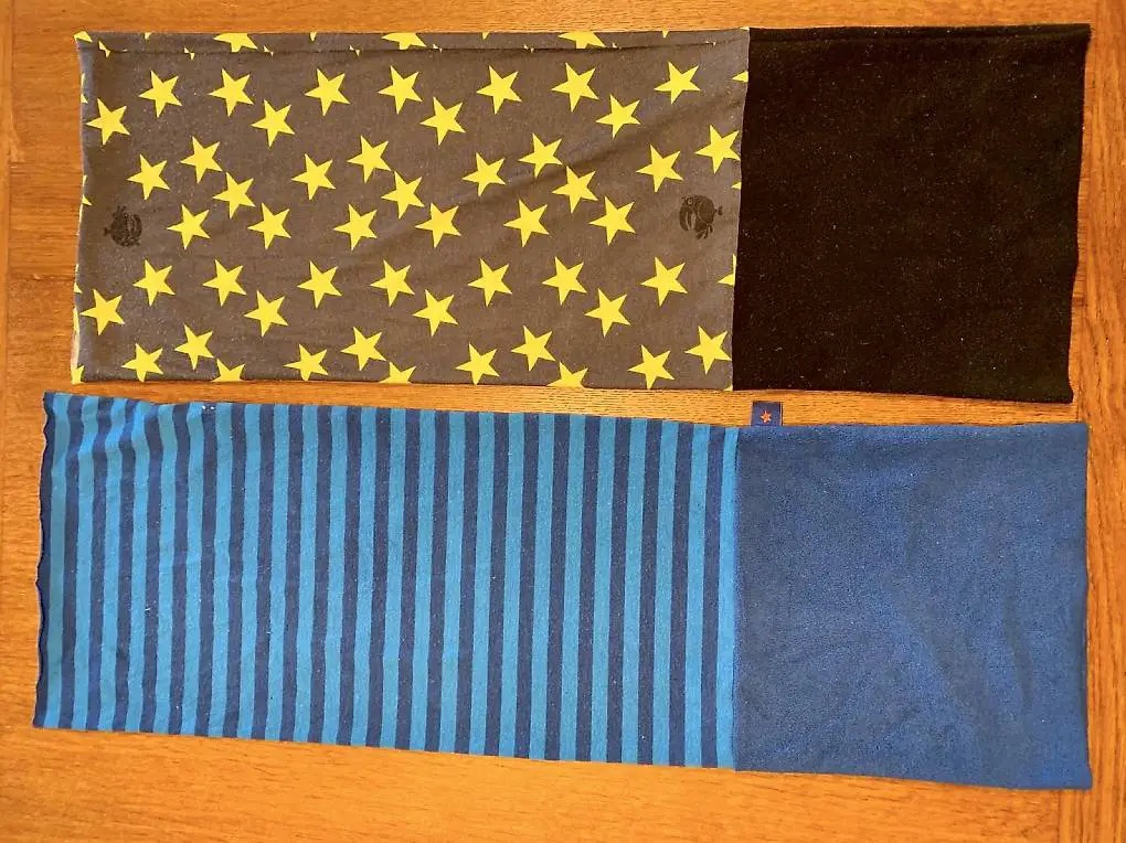 2 warme Schlauchschals, Baumwoll-Jersey/Flies