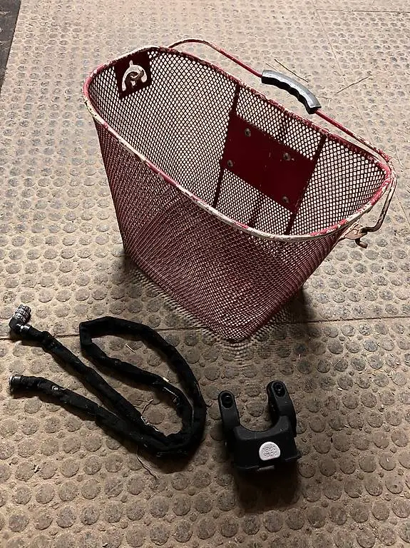 Korb Velo vorne Frontkorb und Abus Kettenschloss