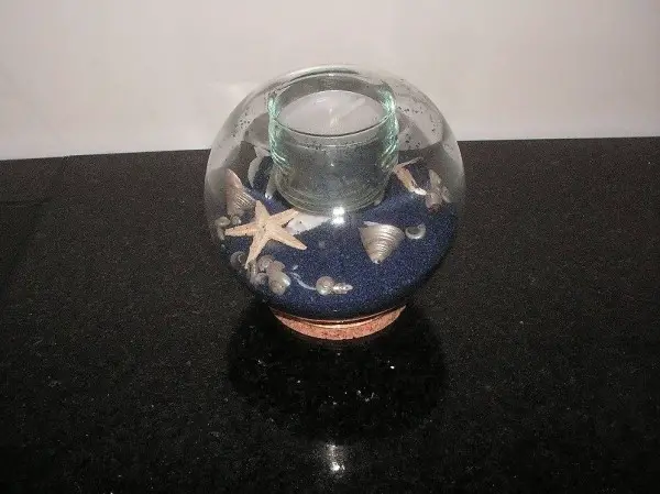 Teelicht Sand Meer Muscheln Kerze