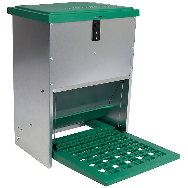 Hühner Geflügel Futterautomat mit Trittplatte, 12 kg