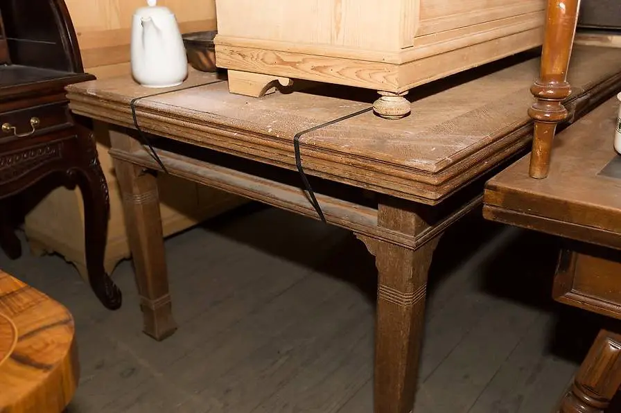 Auszug Tisch Holz Länge total 430 cm früher Jugendstil Eiche