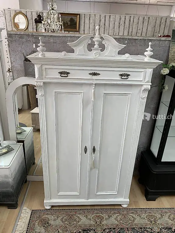 Antik Schrank m Schublade Verzierungen shabby chic, börnie"s