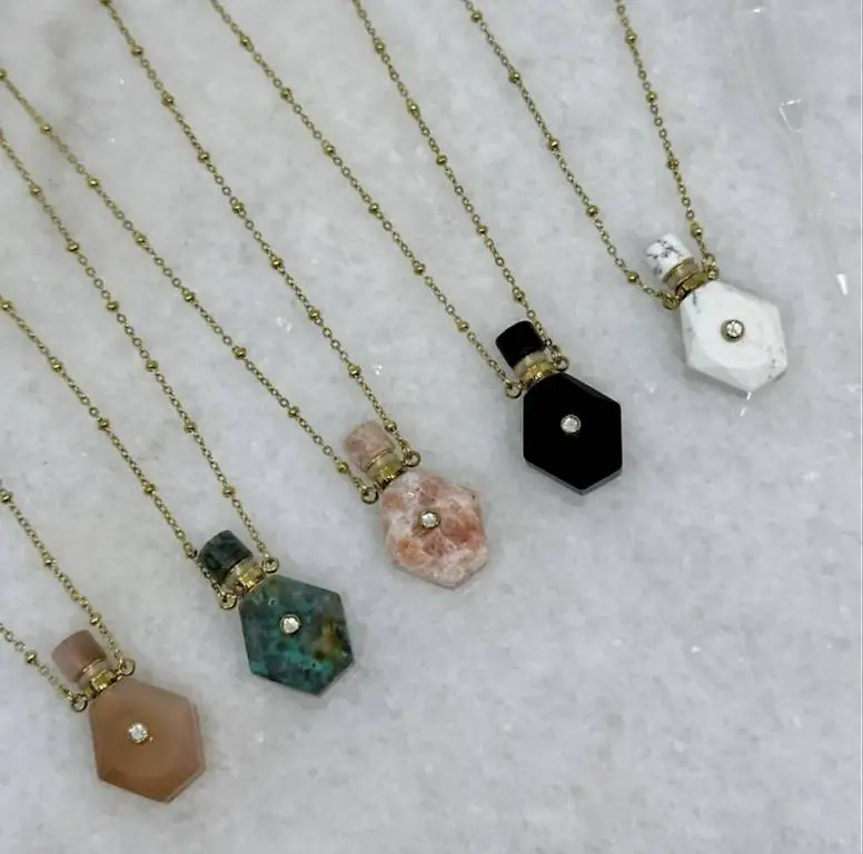 Halskette "Naturstein Fläschchen"