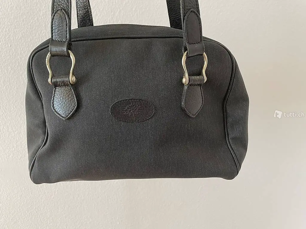 MULBERRY Shoulder Bag, Textil/Leder, grau, Vintage