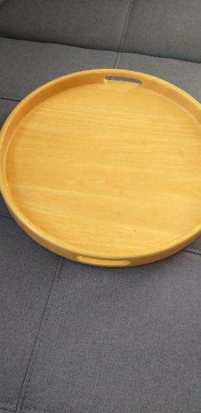 Serviertablett, Tablett rund, Holztablett