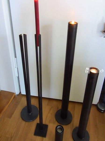 Handgefertigte Kerzenständer aus rohem Stahl Deko Geschenk