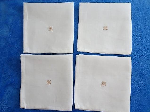 Servietten 4Stück weiss 41x41cm, Halbleinen, Stoff