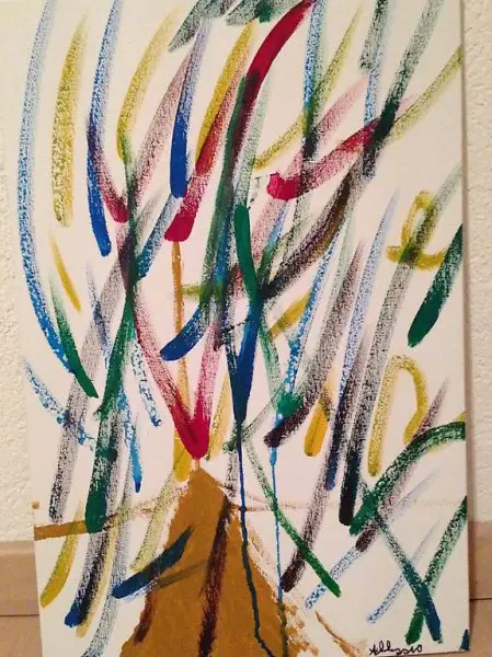 Gemälde "Ausbruch", Original, auf Leinwand, 35x45 cm