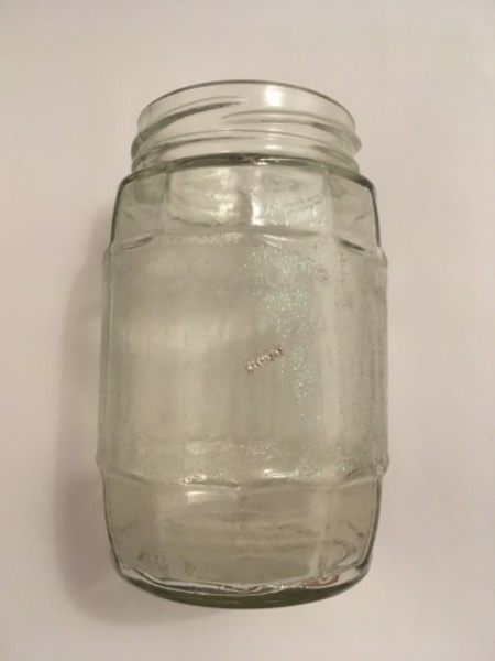 Glasvase mit glitzer