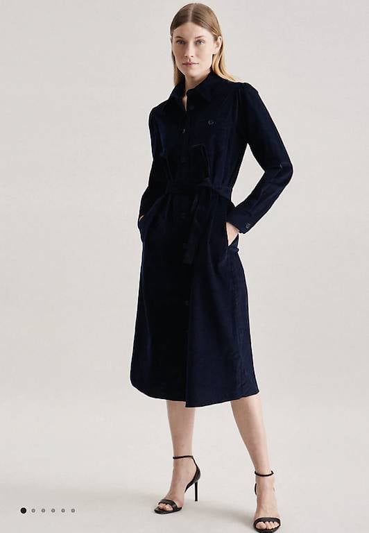 Kleid Dunkelblau Cord Grösse 44