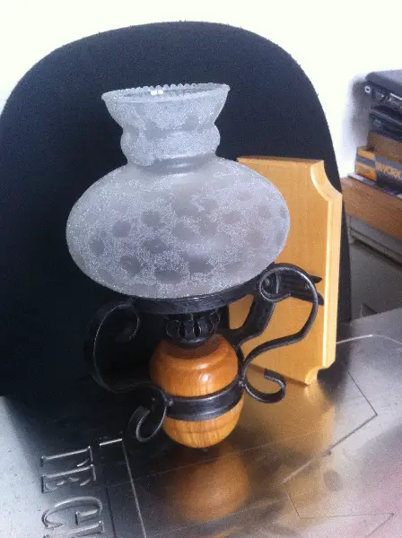 Lampe bois et fer