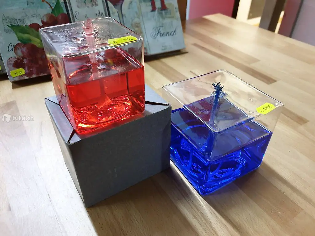  Öllampe Glas Cube 10 x 10 cm NEU