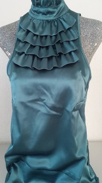 Festliche Bluse, Satin Glanz, Sexy, Gr. S/36