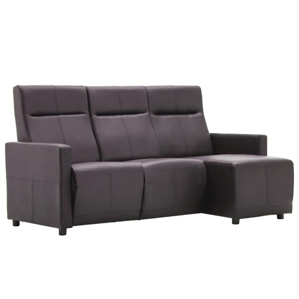  Sofa L-förmig Verstellbar Kunstlederpolsterung Braun