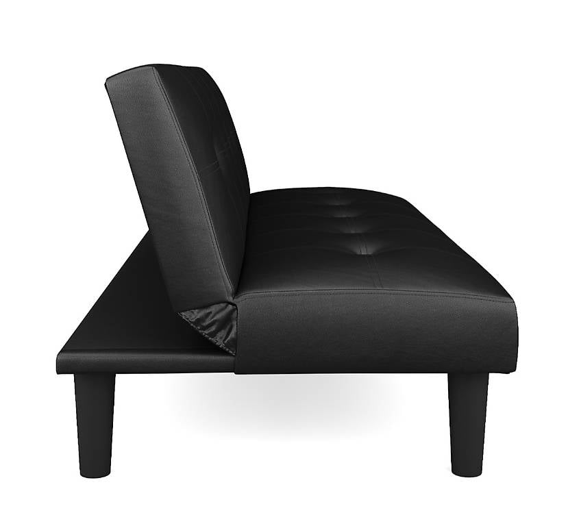 Schlafsofa Leder Schwarz