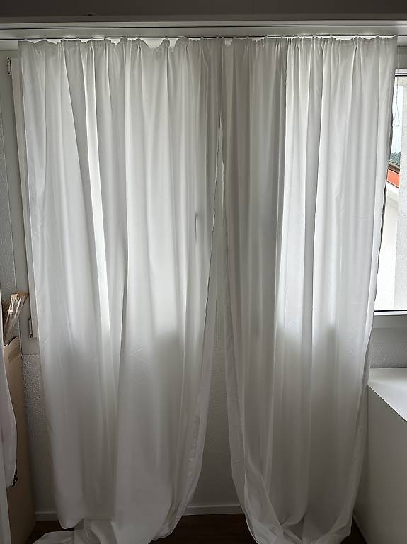 Fertigvorhang blickdicht weiss