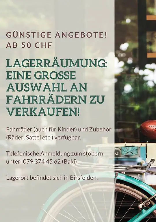 Lagerräumung Velos zu verkaufen