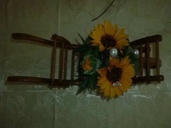 Holz Karette/Schubkarre sehr dekorativ & Handarbeit 40x12cm