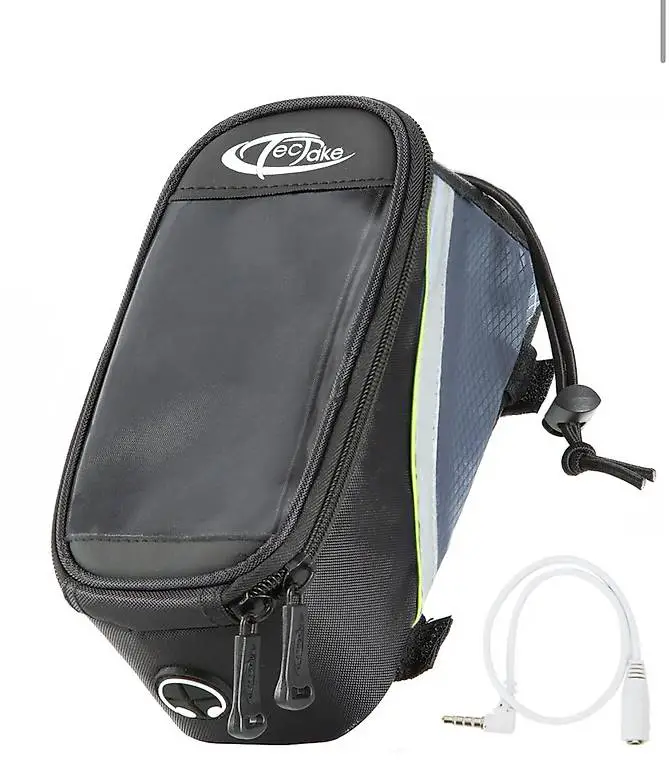 Fahrradtasche schwarz/grau/grün 20 x 9,5 x 10 cm