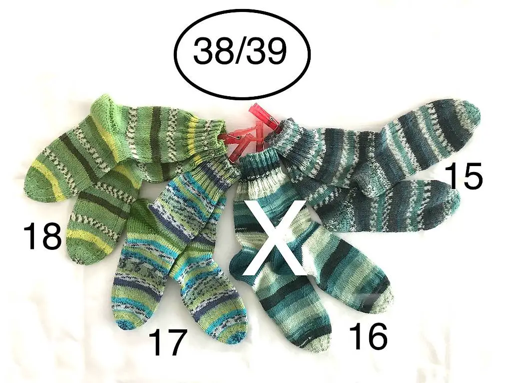 Wollsocken Grösse 38/39, handgestrickt