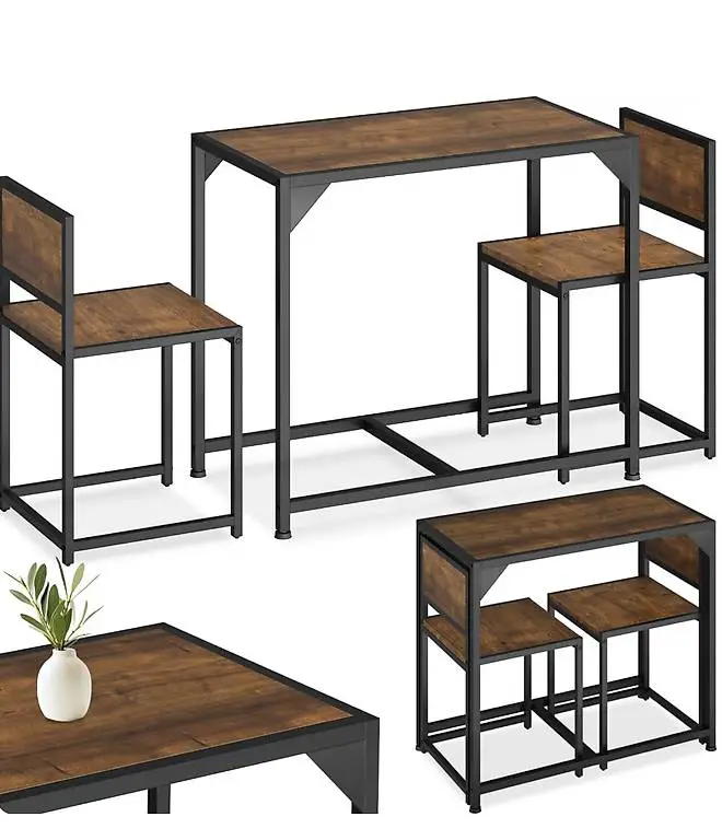 Sitzgruppe Milton Industrial Holz dunkel, rustikal