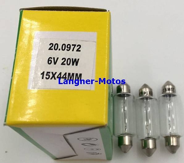 Sofittenlampe HERT 6 Volt 20 Watt 15x44mm Oldtimer Vespa PKW