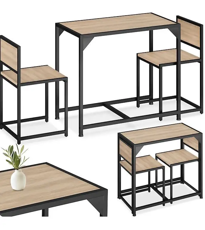 Sitzgruppe Milton Industrial Holz hell, Eiche Sonoma