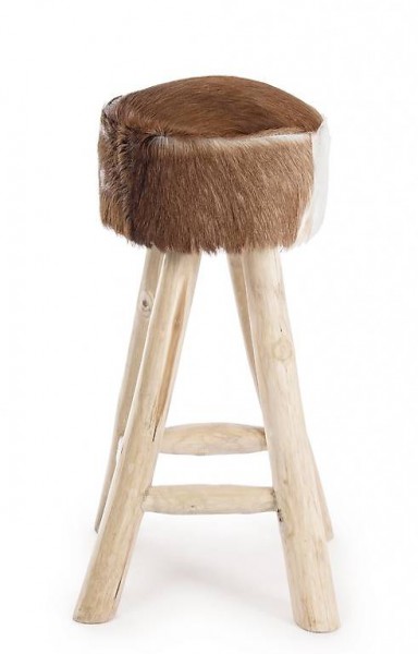  Hocker Sitzbock Pouf MALAK Kuhfell L NEU