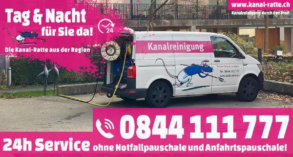 WC verstopft? Rückstau? Kanal-Ratte AG ist 24h für Sie da