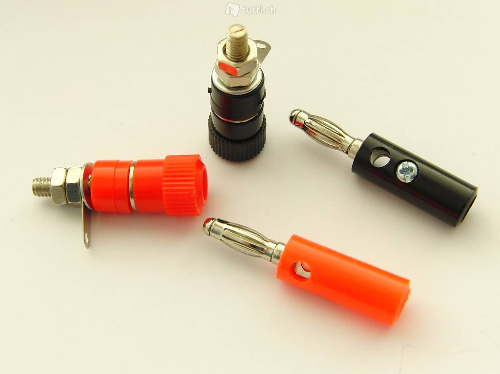 Bananenstecker 4mm und Einbaubuchsen