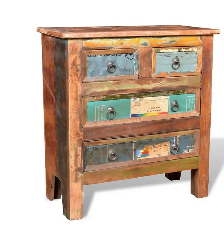 Kommode mit 4 Schubladen Altholz