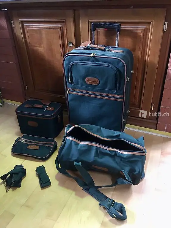 Kofferset, 4 teilig, grün. Reisetasche. Gepäck.