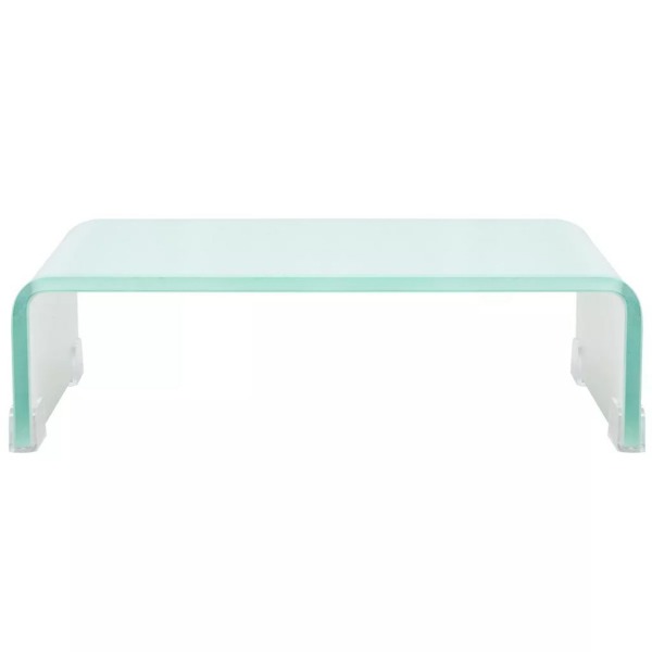  TV-Tisch/Bildschirmerhöhung Glas Weiss 40x25x11 cm