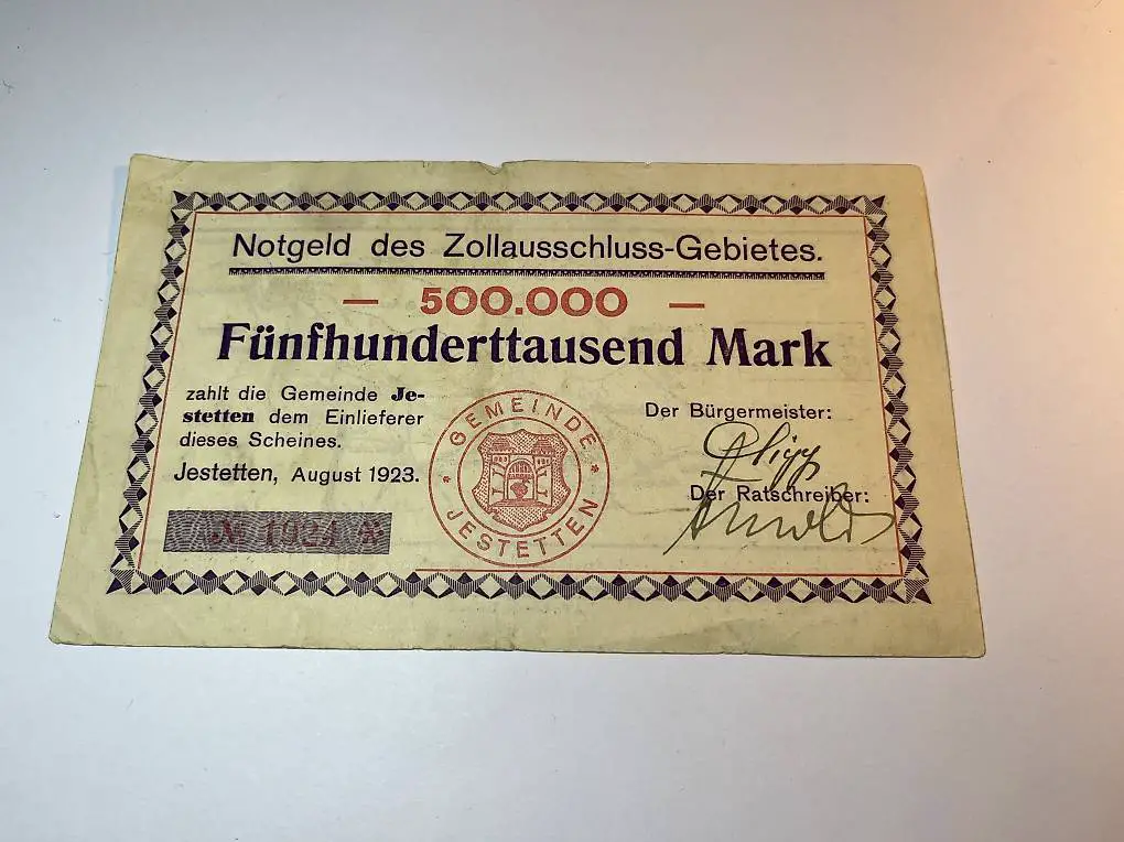 Fünfhunderttausend Mark, Notgeld, 1923