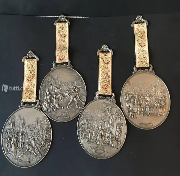 Pewter WMF plates hanger wall decoration