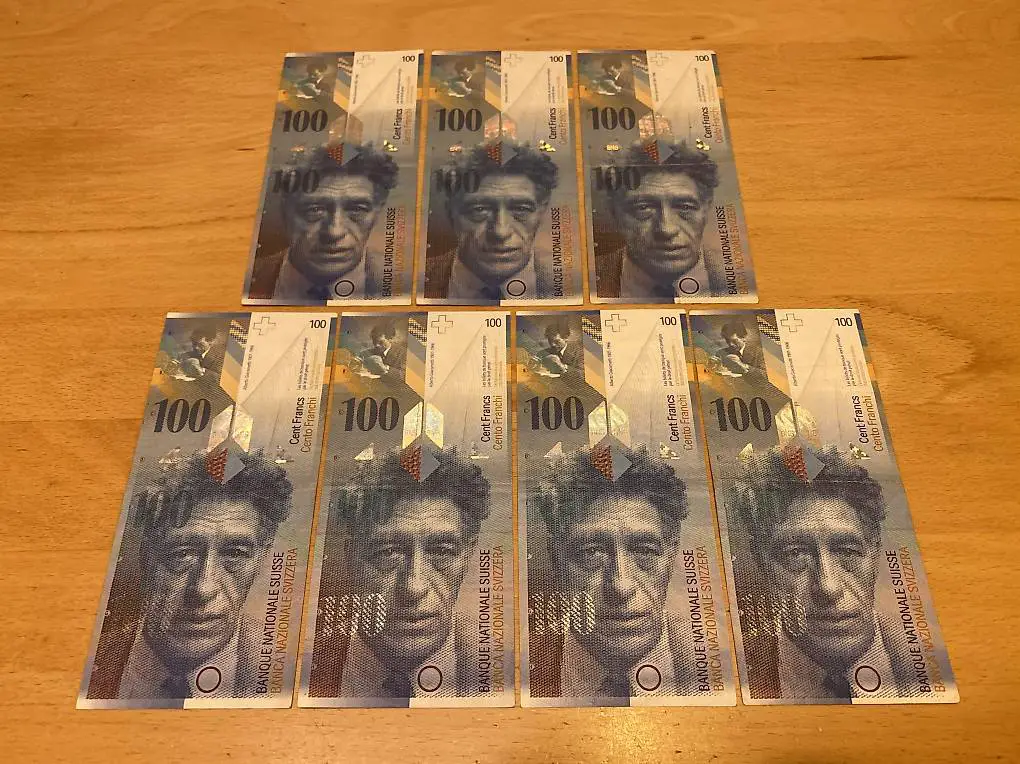 Banknote Schweiz 100 Franken Francs Serie 8 Giacometti