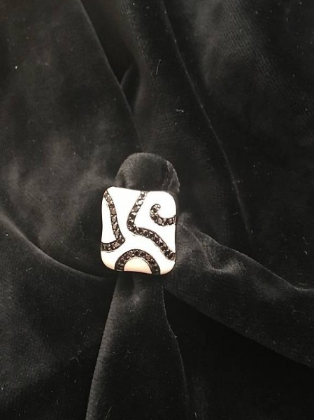 Echte Silber, massive Ring, Gr 19-19.5.