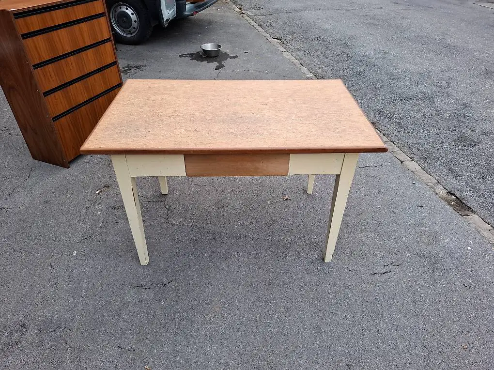 Retro Vintage Küchentisch mit Schublade 122 x 76 cm höhe 76