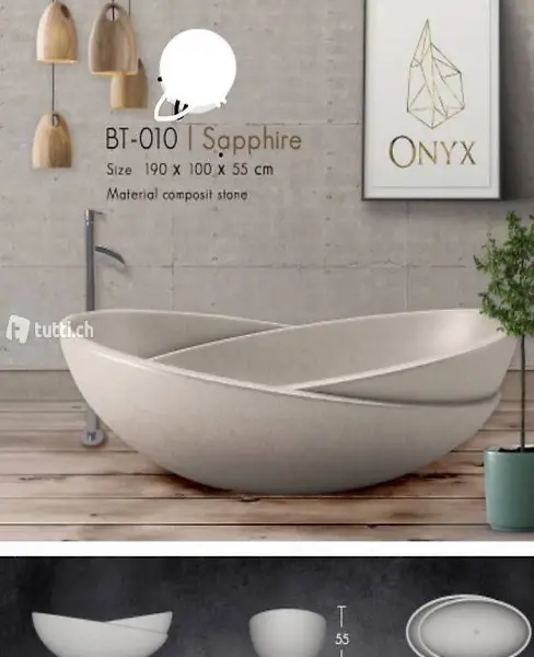  Badewanne Freistehende Wanne Spa Terrazzo Stein