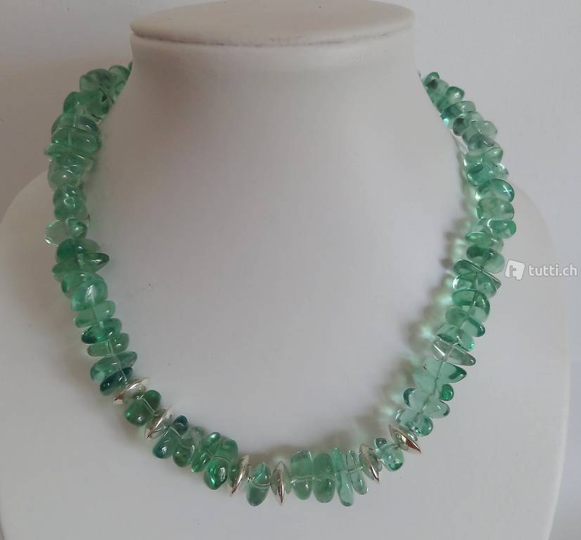 Fluorit Halskette, grün