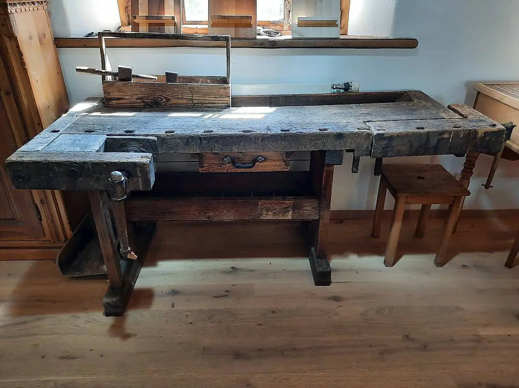 Hobelbank - Werkbank, Holz massiv