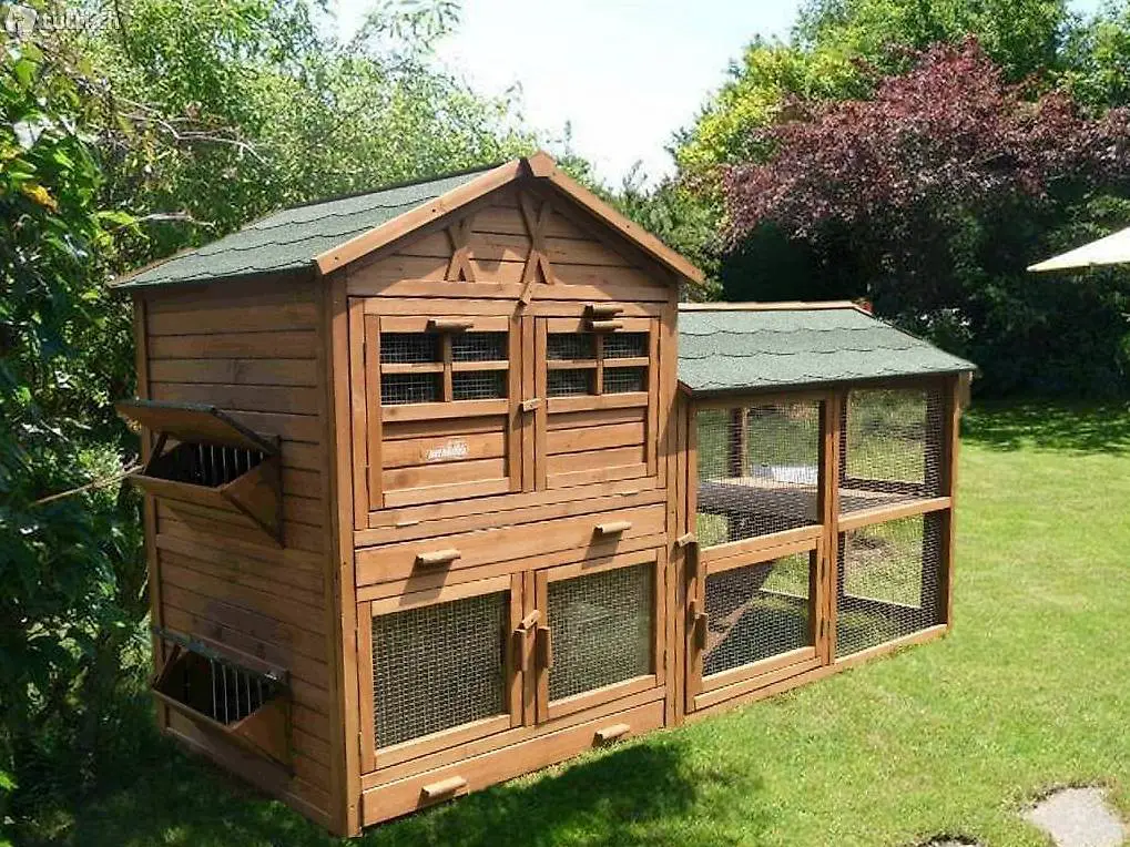 ISOLIERTER Hasenstall Kaninchenstall Meerschweinchen 2-stöck