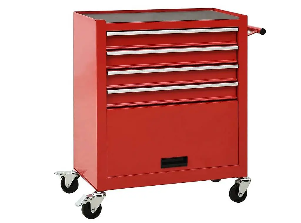 Werkzeugwagen mit 4 Schubladen Stahl Rot