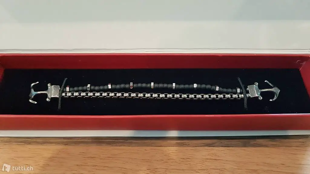 Armband Edelstahl, Lavastein