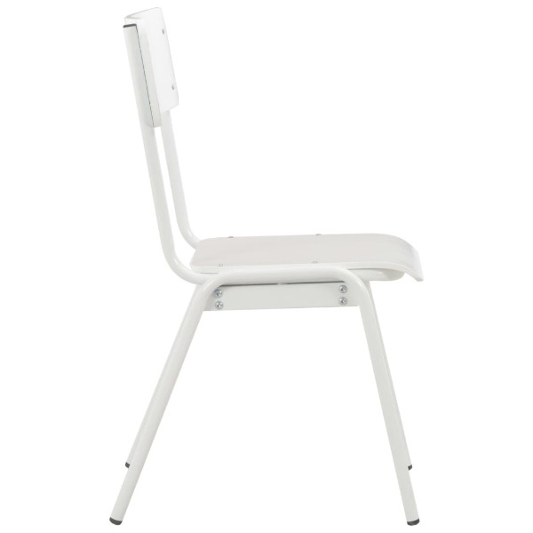  Esszimmerstühle 6 Stk. Weiss Sperrholz