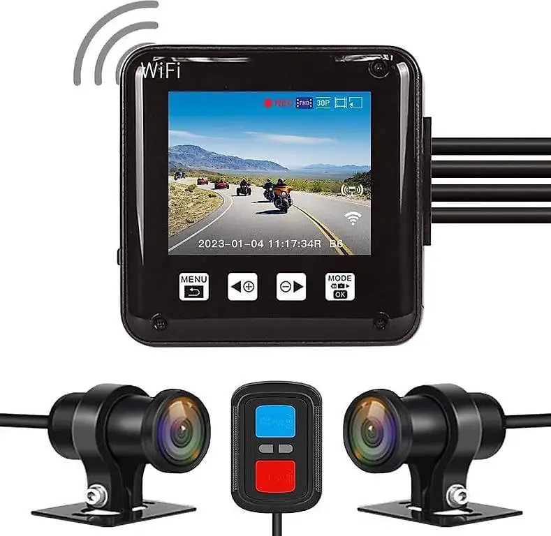 VSYSTO Motorrad Dash Cam Dual 1080p Front- und Rückkameras W