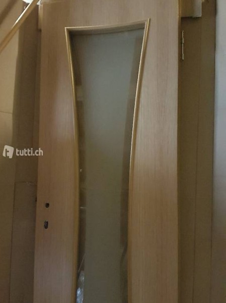  Türe Eiche und t Glas Satiniert