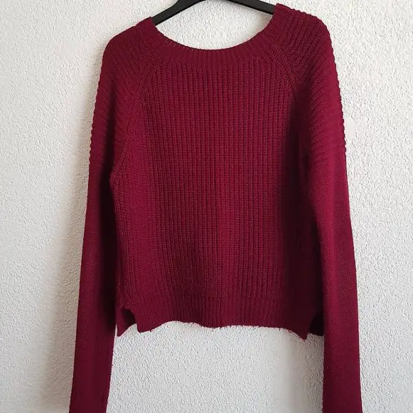 weinrotes / Bordeaux Pullover TU, ca. M, Made in Italy