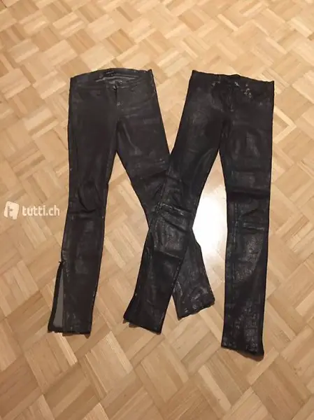 J Brand Lederhose grau und schwarz 25