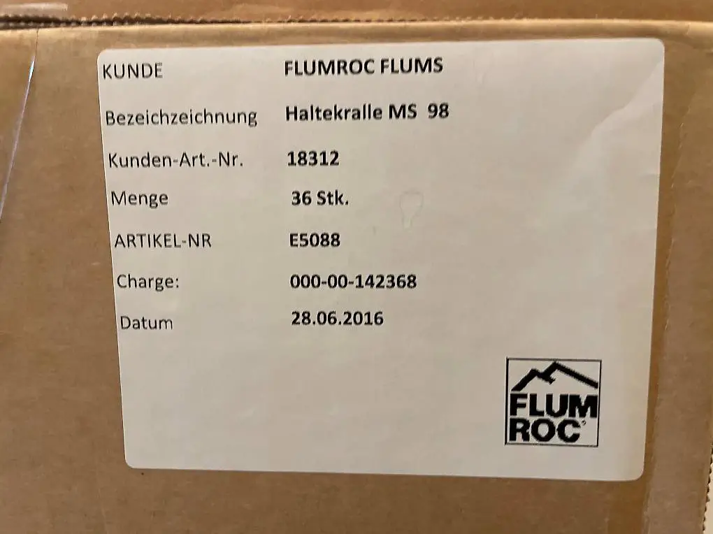 69Stk. Flumroc Haltekrallen MS 98